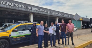 Aeroporto de Foz do Iguaçu cede imagens do sistema de monitoramento para a fiscalização do trânsito e de transporte irregular